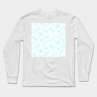 Light Blue Watercolor Petals Long Sleeve T-Shirt